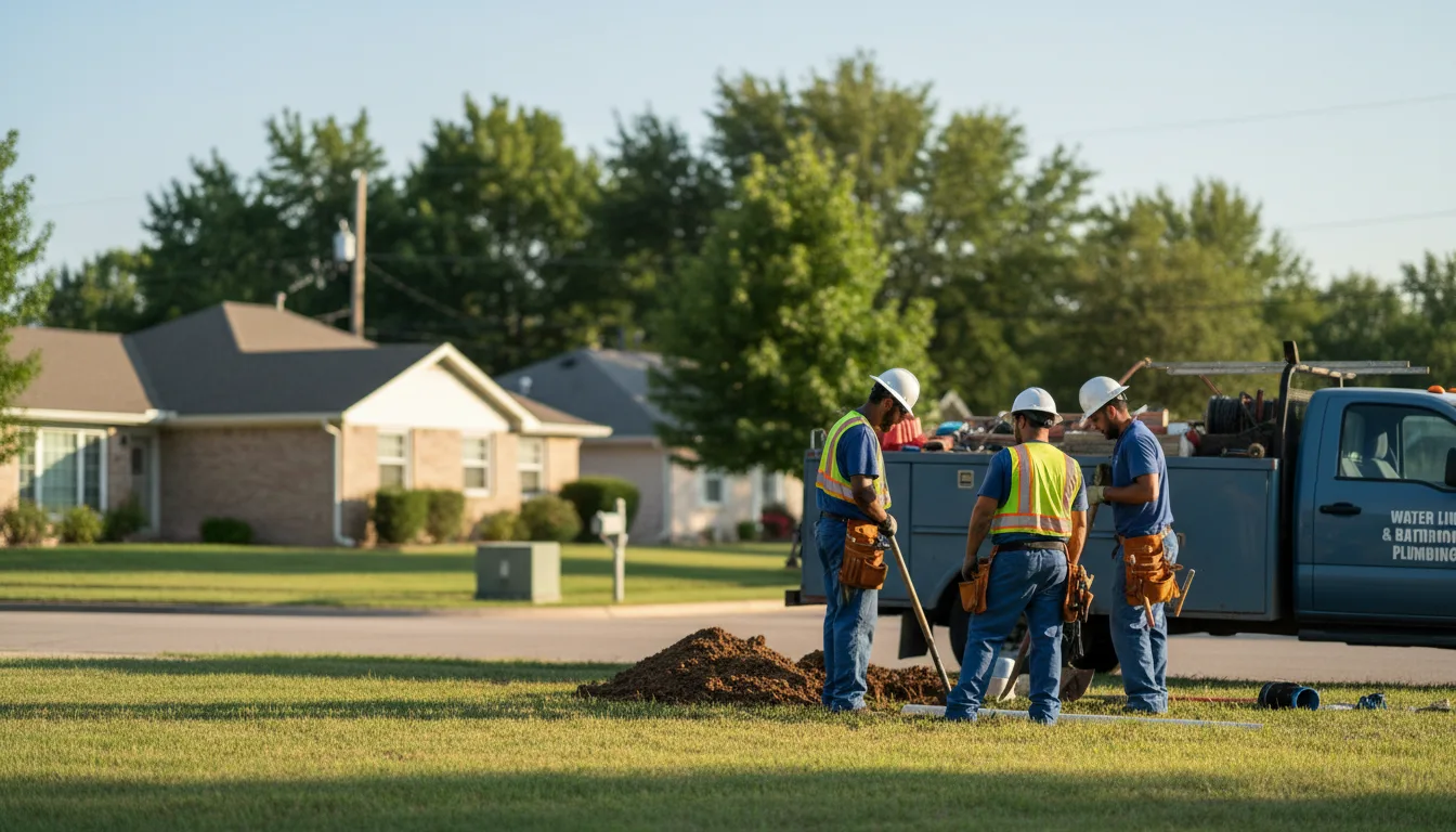 Residential water line and bathroom plumbing service in Camanche, IA